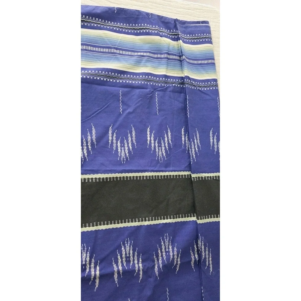 Atelier‎ Martex Flat Sheet Full Flat Noche Blue Aztec Southwestern Boho Luxury